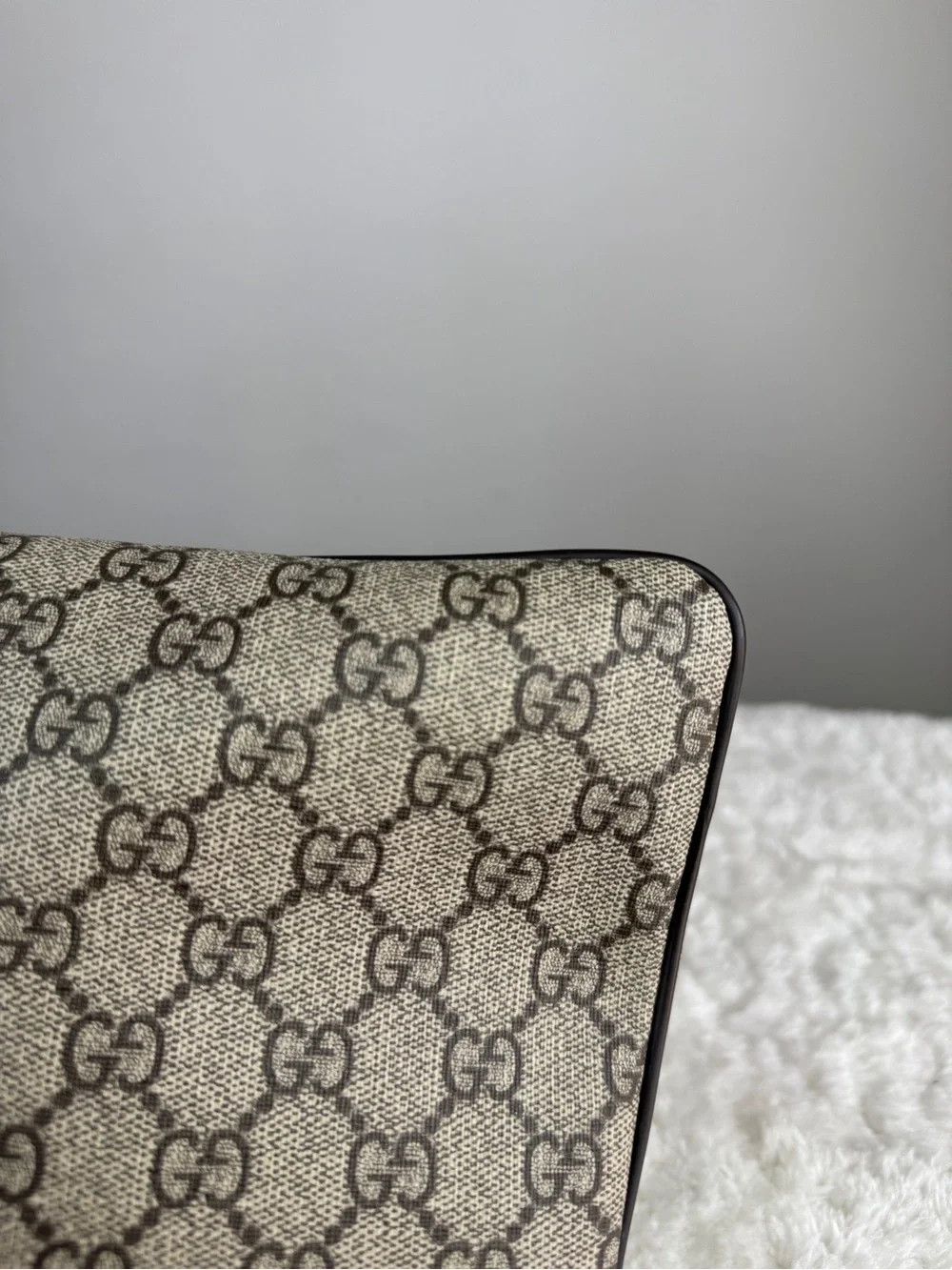 Gucci Flat GG Supreme Brown GG Canvas Crossbody Bag